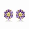 Earrings * | Genevive 14K Over Silver Flower Earrings Women