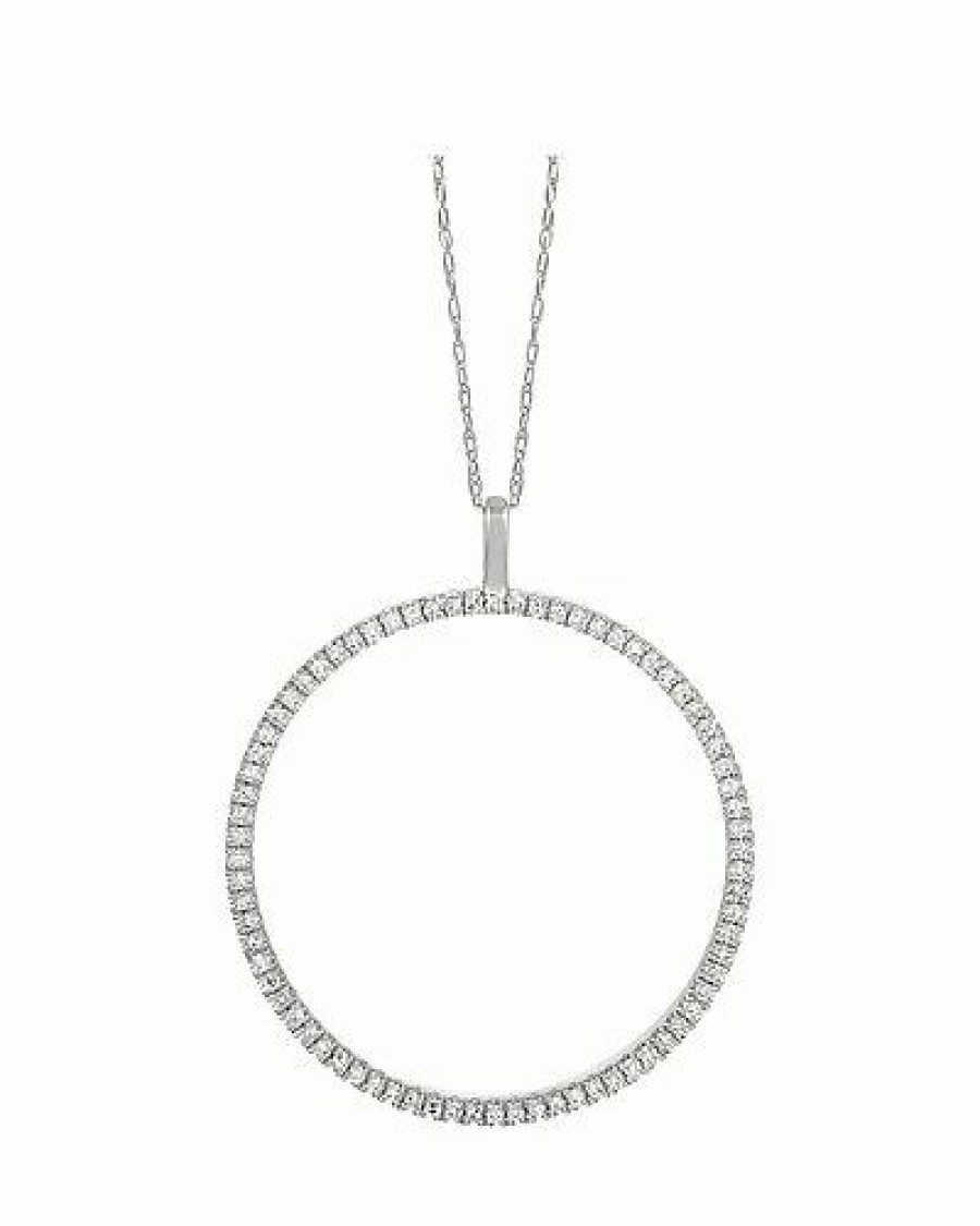 Necklaces * | Diamond Select Cuts 14K 0.22 Ct. Tw. Diamond Circle Pendant Necklace Women