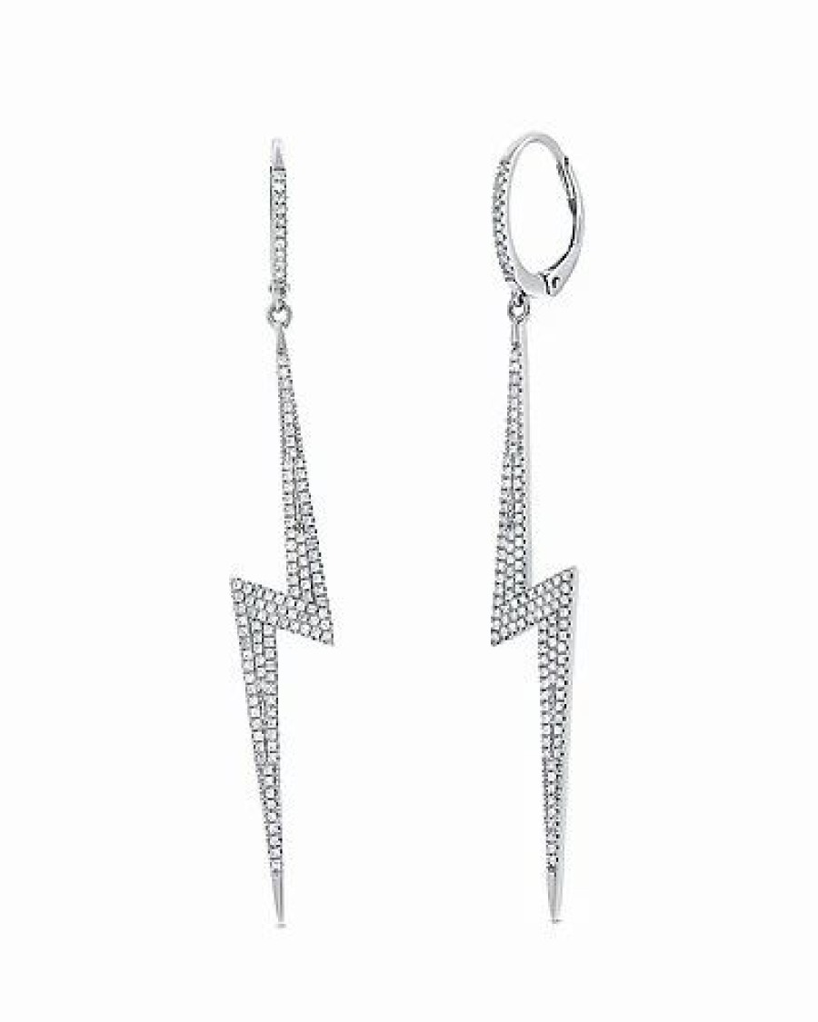 Earrings * | Sabrina Designs 14K 0.77 Ct. Tw. Diamond Lightning Bolt Earrings Women