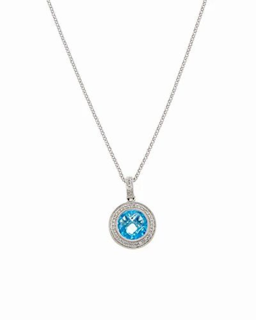 Pins * | Diana M. Fine Jewelry 14K 2.86 Ct. Tw. Diamond & Topaz Necklace Women