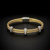 Bracelets * | Juvell 18K Plated Cz Twisted Mesh Bangle Bracelet Women