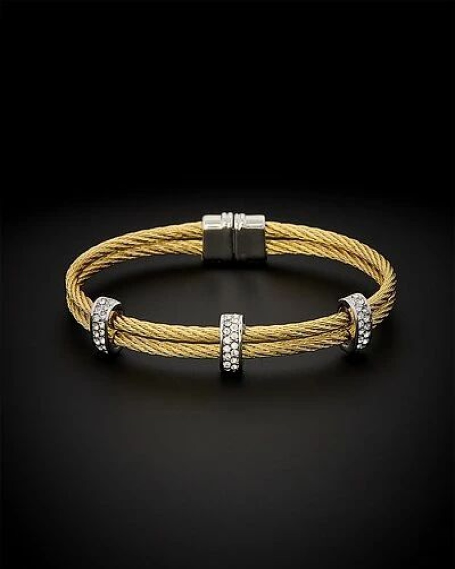 Bracelets * | Juvell 18K Plated Cz Twisted Mesh Bangle Bracelet Women