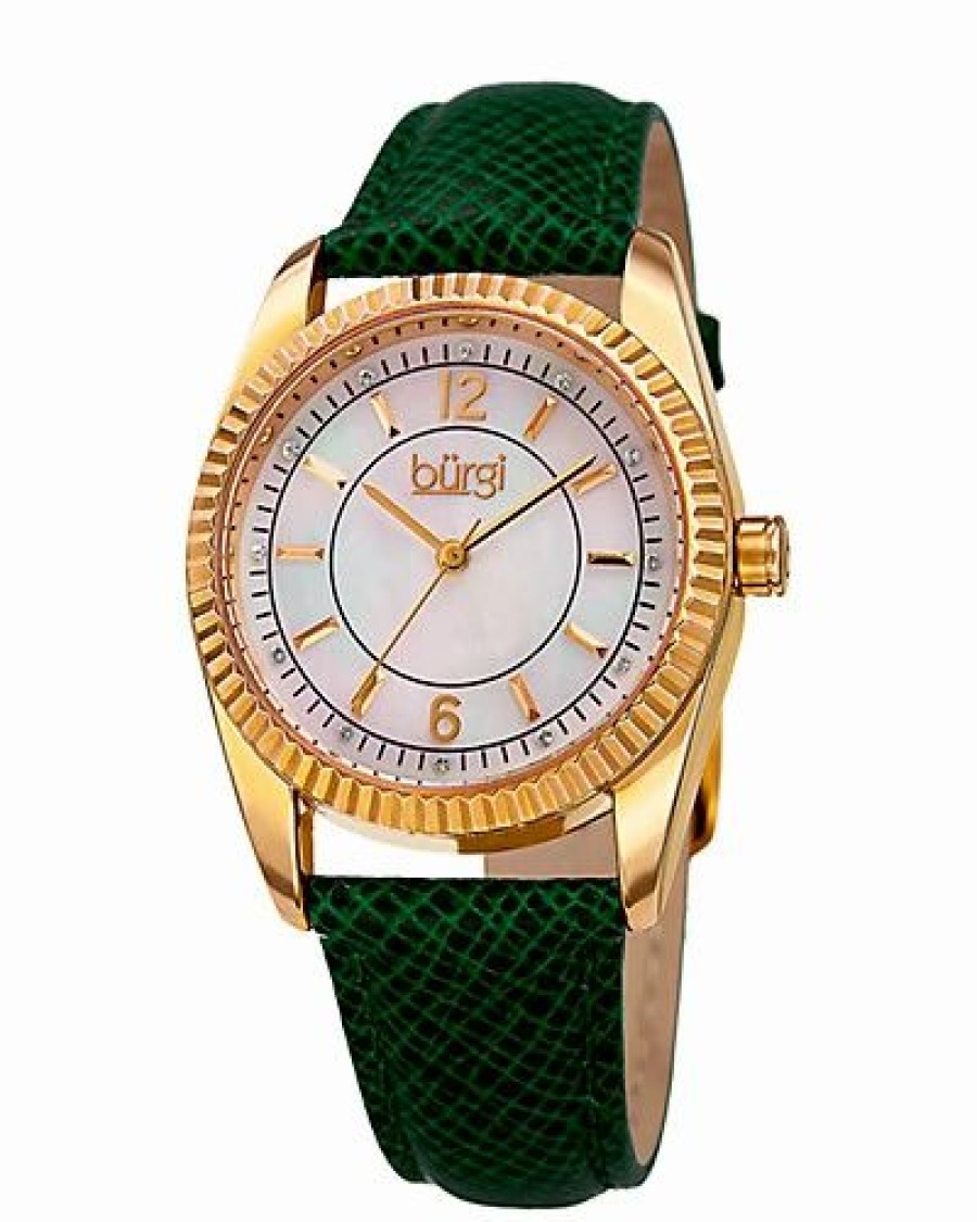 Watches * | Burgi Women'S Leather Watch