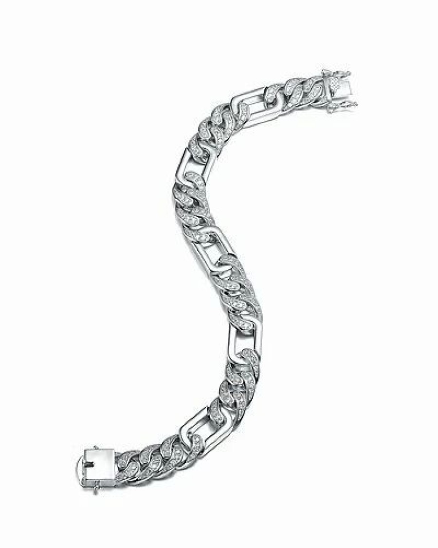 Bracelets * | Genevive Silver Cz Bracelet Women