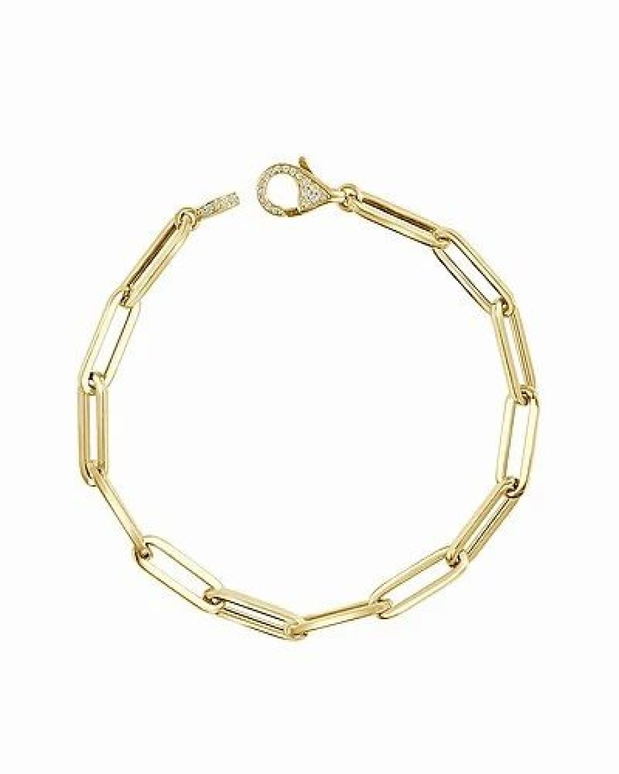 Bracelets * | Sabrina Designs 14K 0.21 Ct. Tw. Diamond Paperclip Bracelet Women