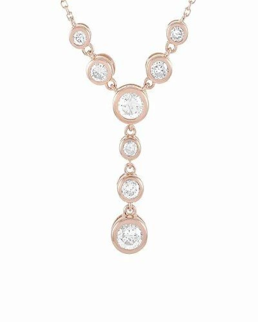 Necklaces * | Diamond Select Cuts 14K Rose Gold 0.50 Ct. Tw. Diamond Necklace Women