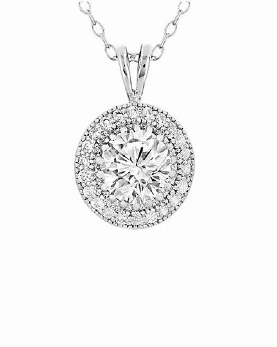 Necklaces * | Genevive Silver Cz Necklace Women