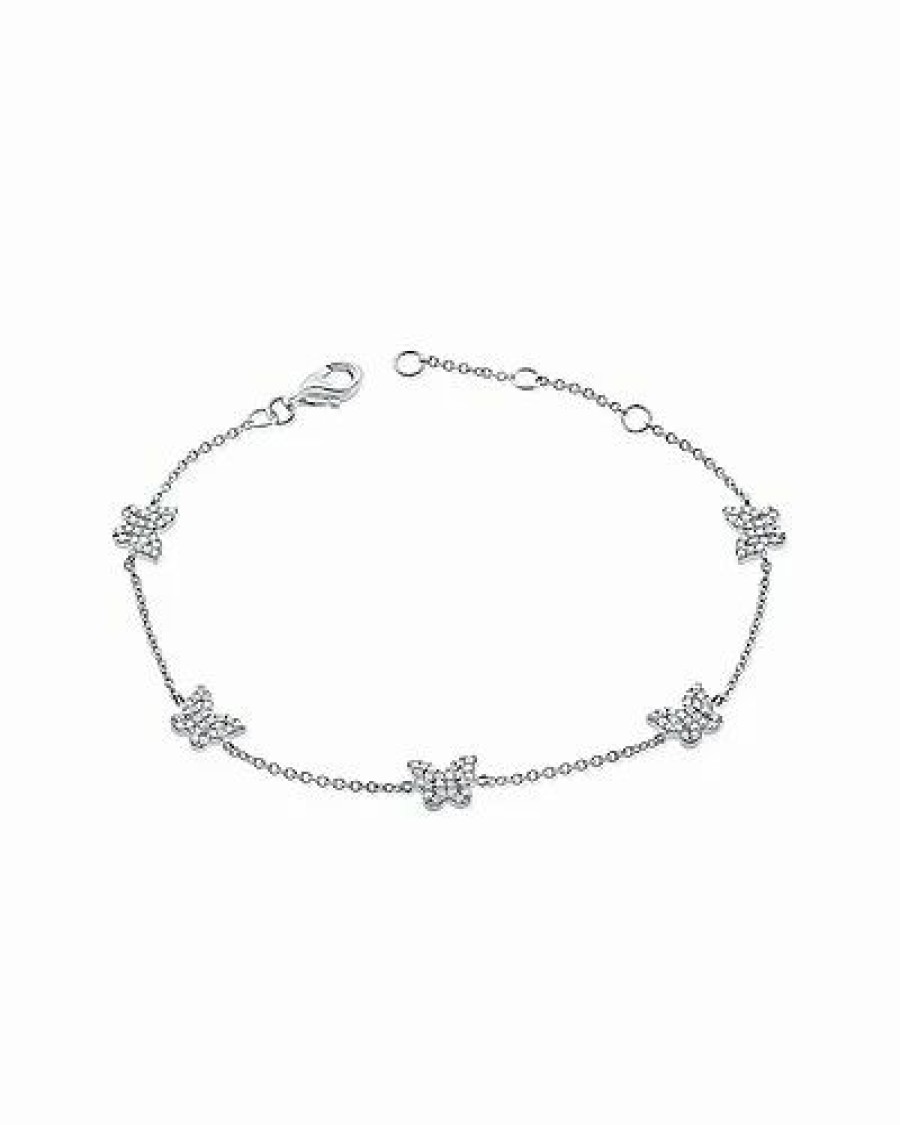 Bracelets * | Sabrina Designs 14K 0.40 Ct. Tw. Station Butterfly Bracelet Women