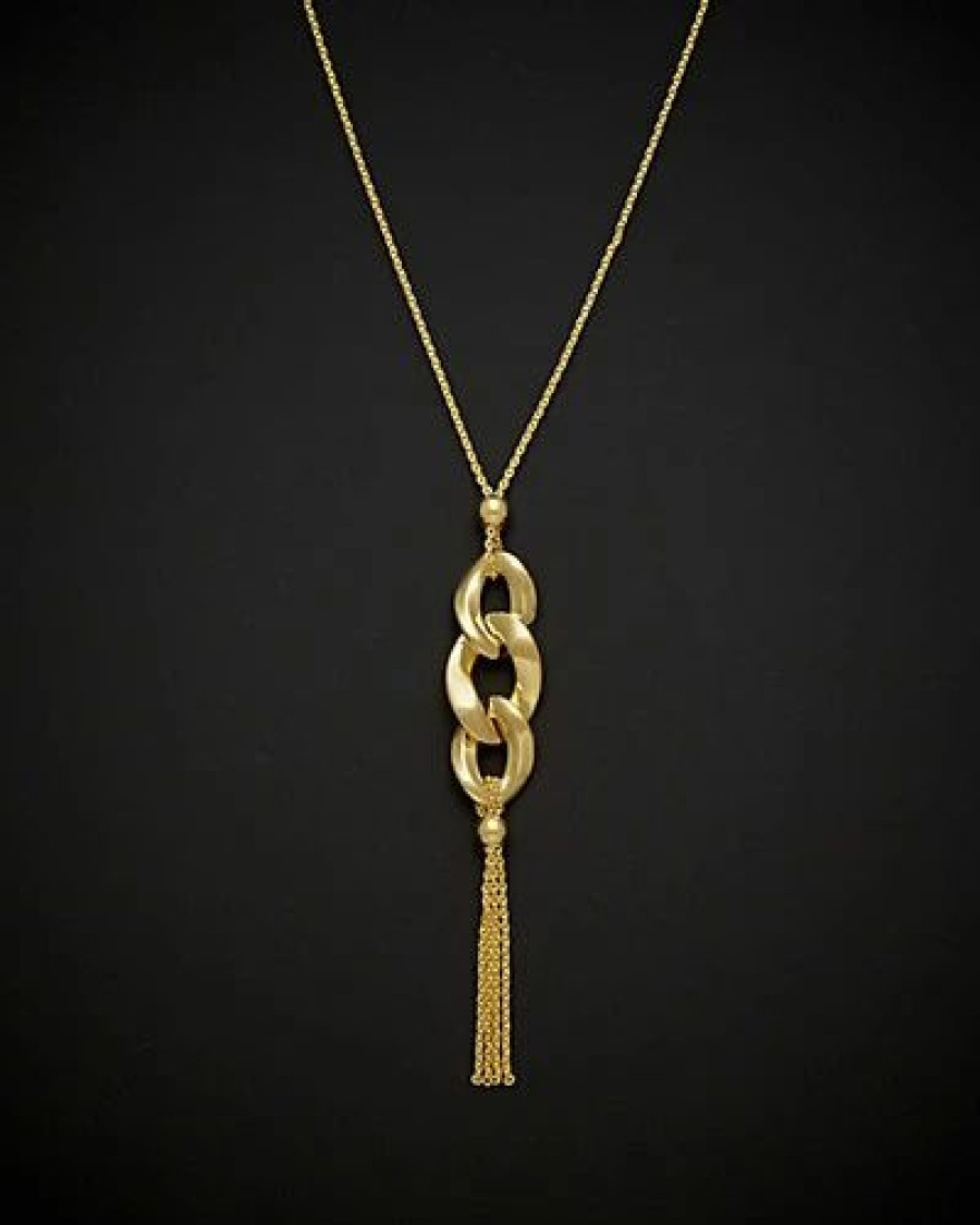 Necklaces * | 14K Italian Gold Tassel Necklace Women