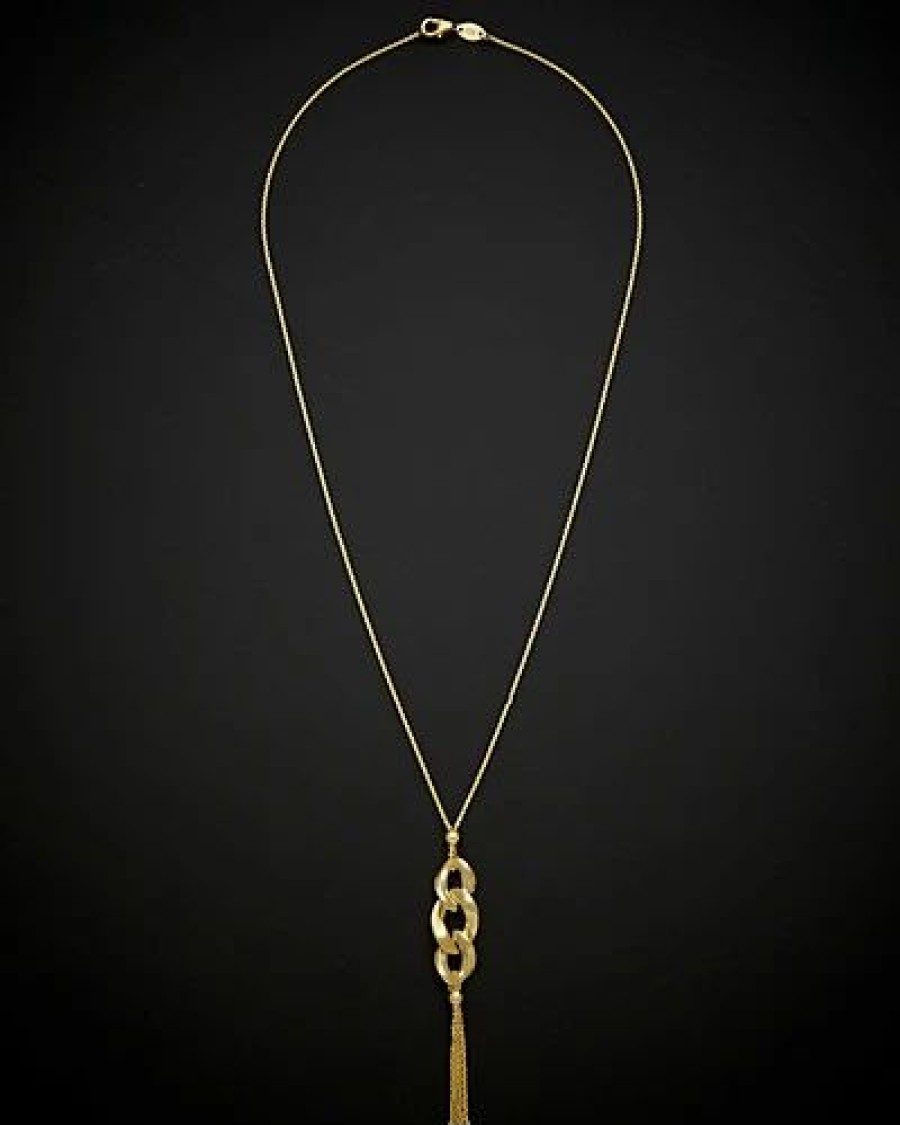 Necklaces * | 14K Italian Gold Tassel Necklace Women