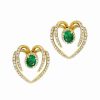 Earrings * | Monary 14K 1.10 Ct. Tw. Diamond & Emerald Earrings Women