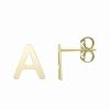 Earrings * | 14K Italian Gold Initial Earrings Women