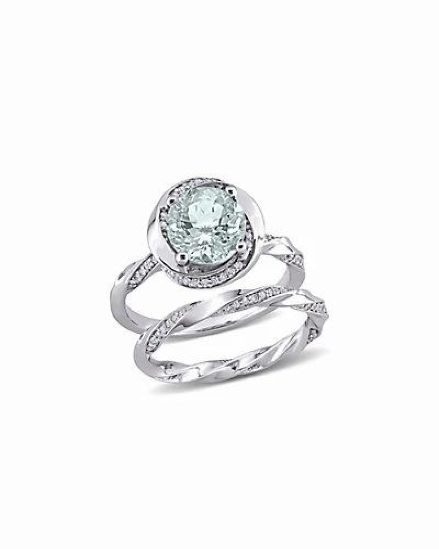 Rings * | Rina Limor 10K 2.05 Ct. Tw. Diamond & Aquamarine Ring Women