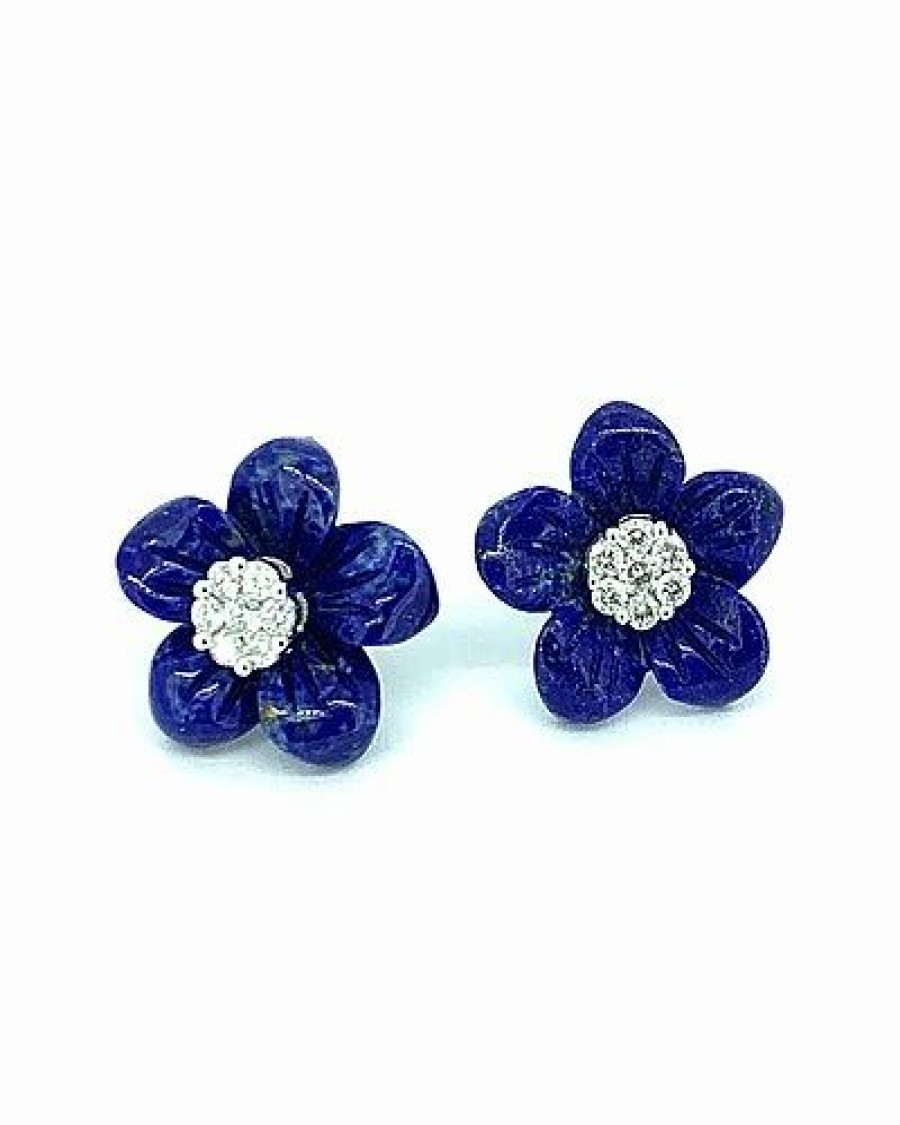 Earrings * | Arthur Marder Fine Jewelry 18K 0.30 Ct. Tw. Diamond Flower Insert Women