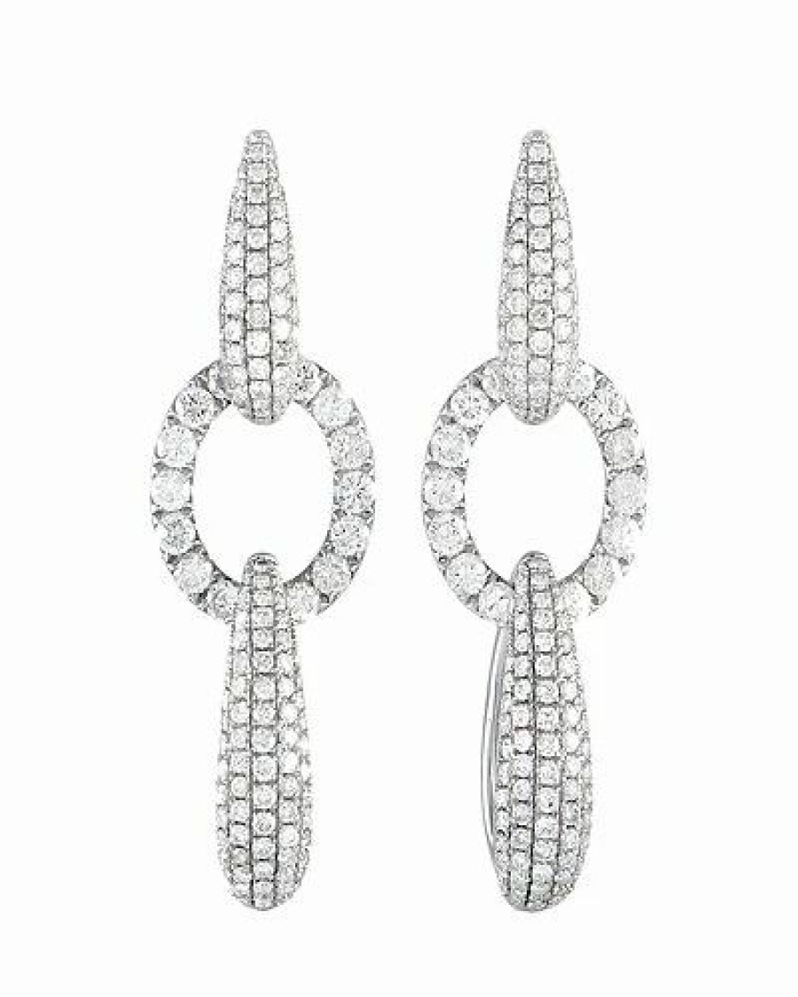 Earrings * | Diamond Select Cuts 18K 4.30 Ct. Tw. Diamond Link Drop Earrings Women