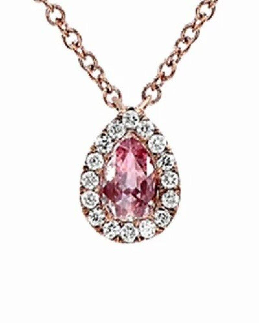 Necklaces * | Diana M. Fine Jewelry 18K Rose Gold 0.23 Ct. Tw. Diamond Necklace Women