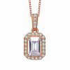 Necklaces * | Genevive 18K Rose Gold Vermeil Cz Necklace Women