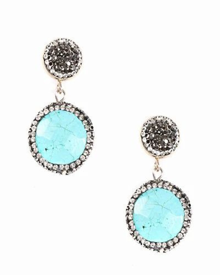 Earrings * | Eye Candy La Mma Turquoise Drop Earring Women