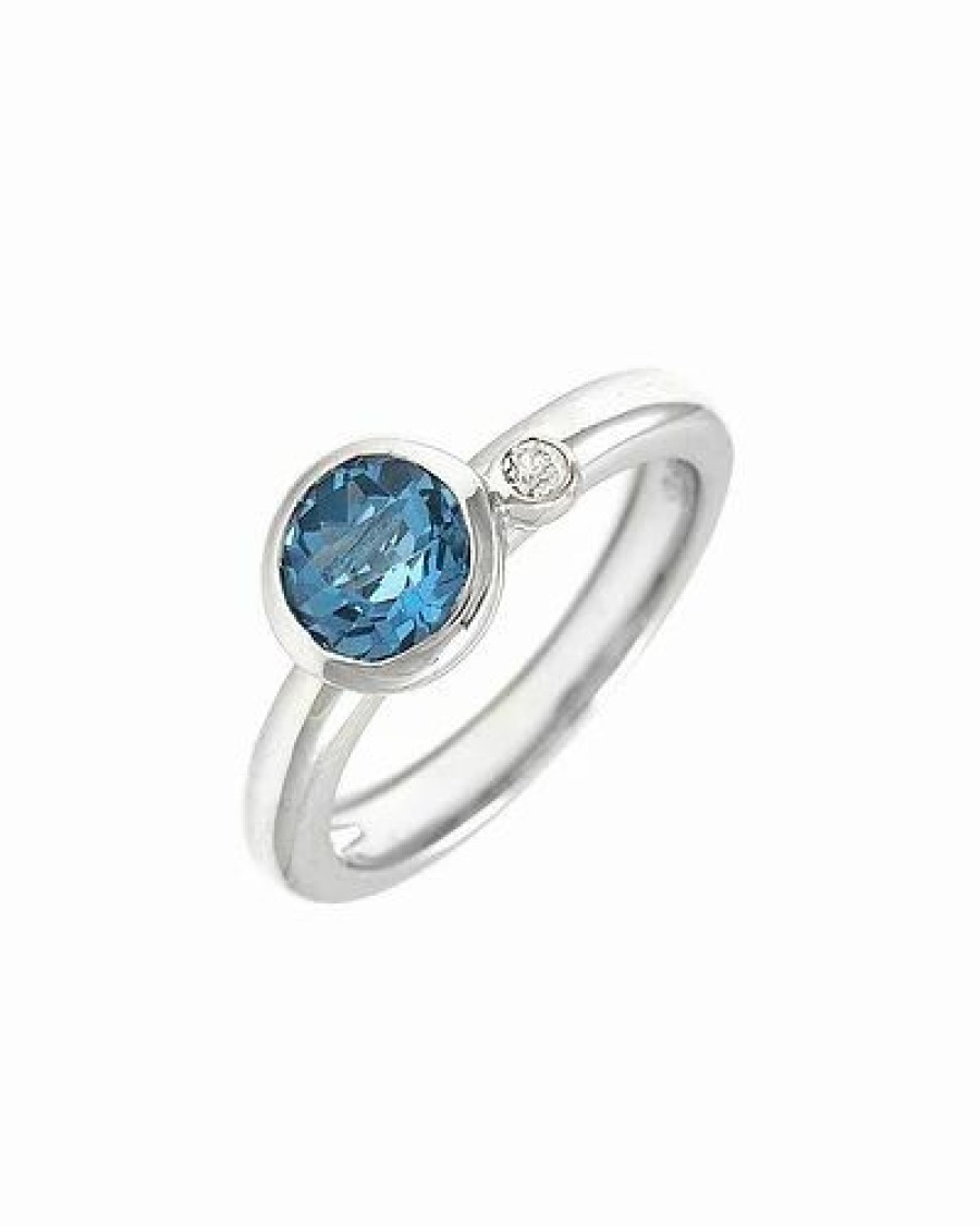 Rings * | Gemstones Diamond Select Cuts Silver 1.17 Ct. Tw. Blue Topaz Ring Women