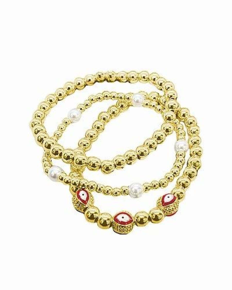 Bracelets * | Jane Basch Cool Steel Plated Evil Eye Bracelet Women