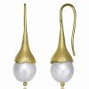 Earrings * | Genevive 14K Over Silver 11.5-11.5Mm Pearl Earrings Women