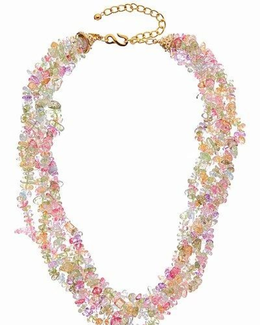 Necklaces * | Kenneth Jay Lane Plated Crystal Quartz Multi-Row Necklace Women