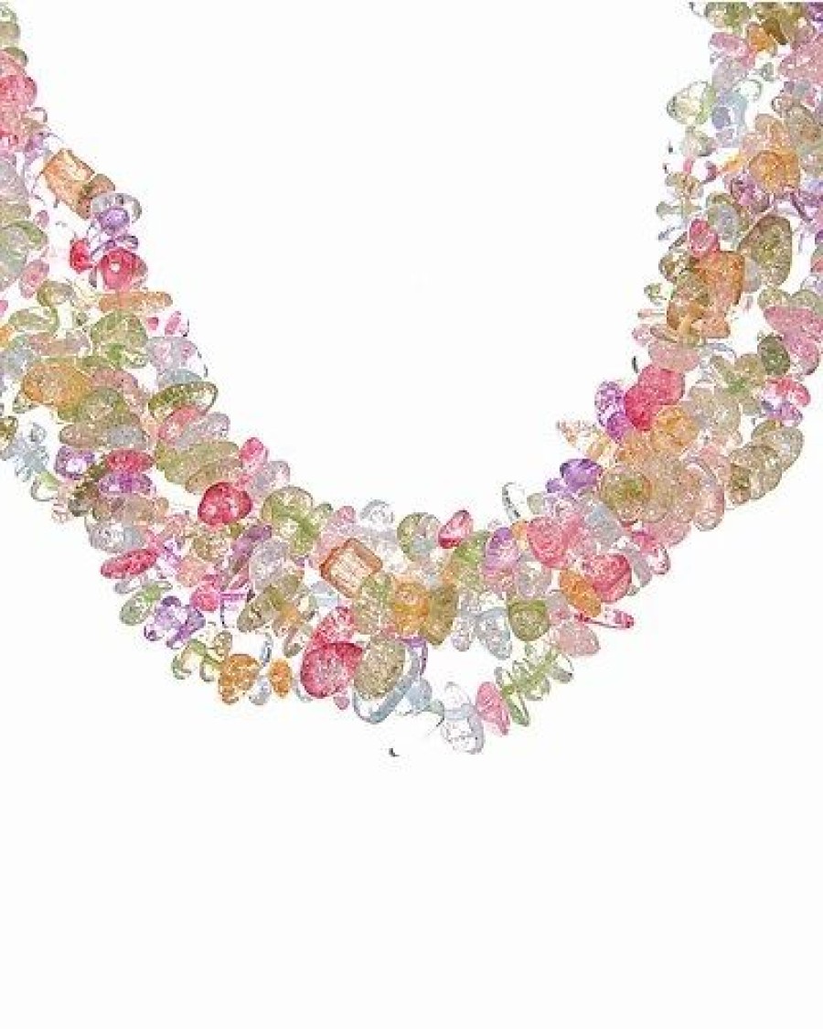 Necklaces * | Kenneth Jay Lane Plated Crystal Quartz Multi-Row Necklace Women