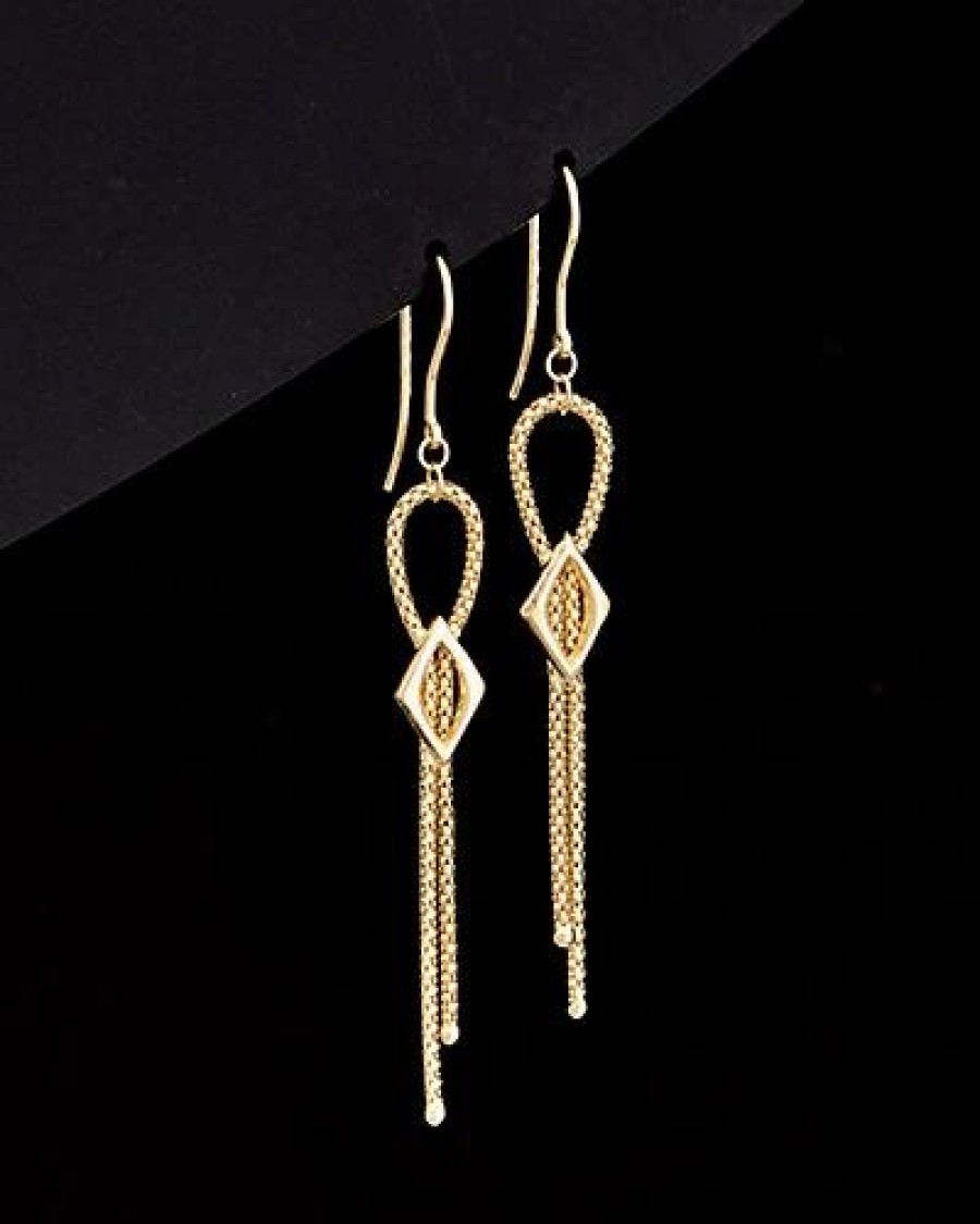 Earrings * | 14K Italian Gold Drop Earrings Women