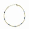 Bracelets * | Chloe And Madison And Madison 14K Over Silver Cz Curb Anklet Women