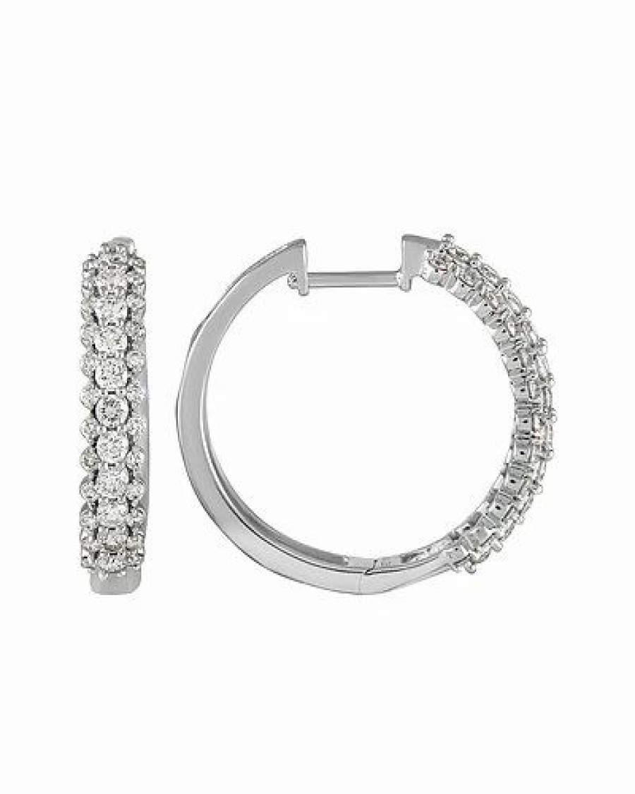 Earrings * | Diamond Select Cuts 14K 1.00 Ct. Tw. Diamond Hoops Women