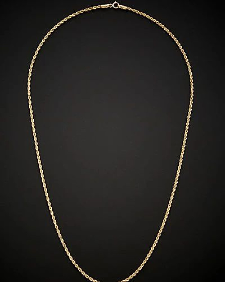 Necklaces * | 18K Italian Gold Rope Chain Necklace Women