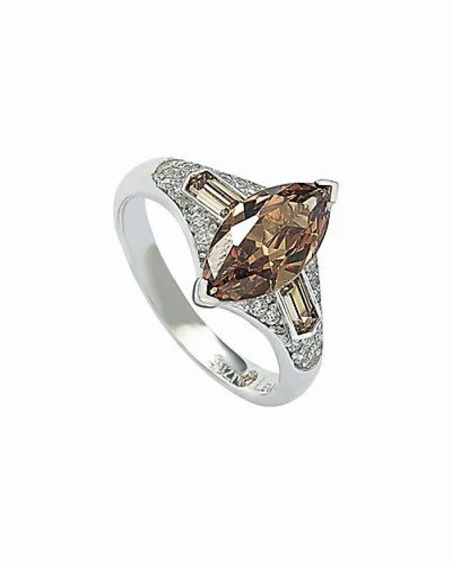 Rings * | Suzy Levian Cz Jewelry Marquise Brown Cz Ring Women