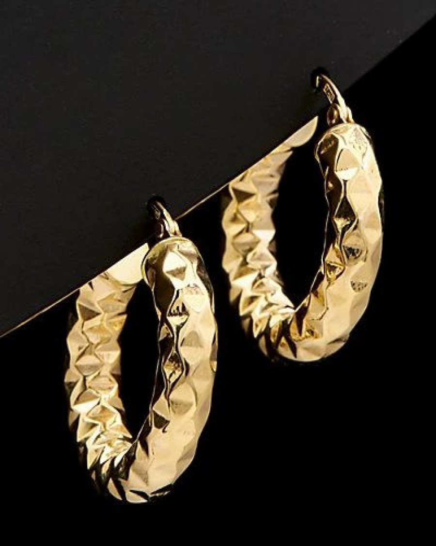 Earrings * | 14K Italian Gold Hoops Women