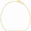 Bracelets * | 14K Italian Gold Bar Bracelet Women