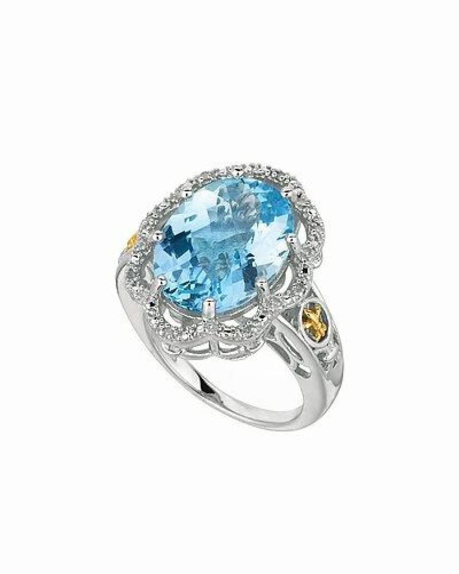 Rings * | Phillip Gavriel Silver Diamond & Blue Topaz Cocktail Ring Women