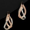 Earrings * | Italian Rose Gold 14K Italian Gold Two-Tone Hoop Earrings Women