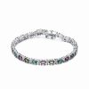 Bracelets * | Genevive Silver Cz Bracelet Women