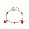 Bracelets * | Rachel Glauber 14K Plated Cz Heart Bracelet Women