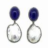 Earrings * | Arthur Marder Fine Jewelry Silver 1.40 Ct. Tw. Diamond, Tanzanite, & 19-25Mm Pearl Earrings Women