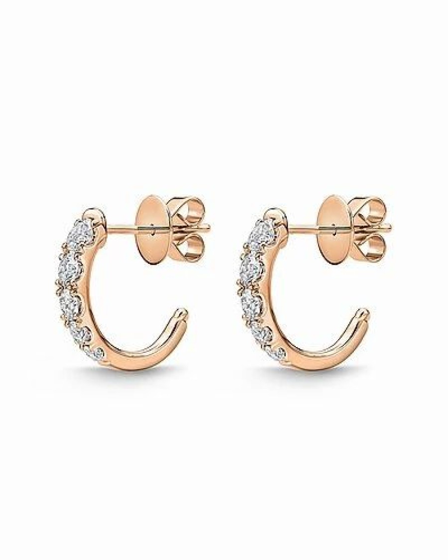 Earrings * | Memoire 18K Rose Gold 1.02 Ct. Tw. Diamond U-Basket Classics Earrings Women