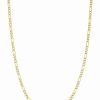 Necklaces * | 14K Italian Gold Figaro Chain Necklace Women