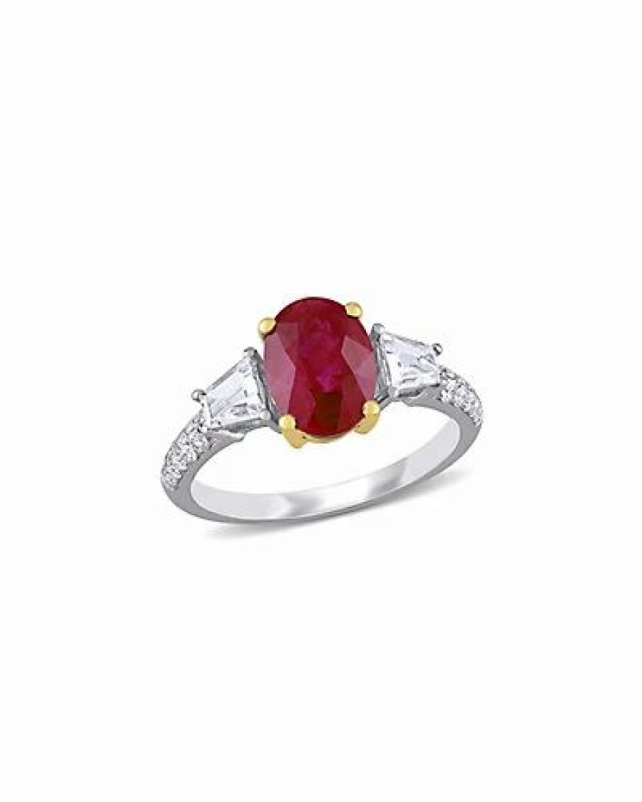 Rings * | Diamond Select Cuts 14K Two-Tone 2.81 Ct. Tw. Diamond & Ruby Ring Women