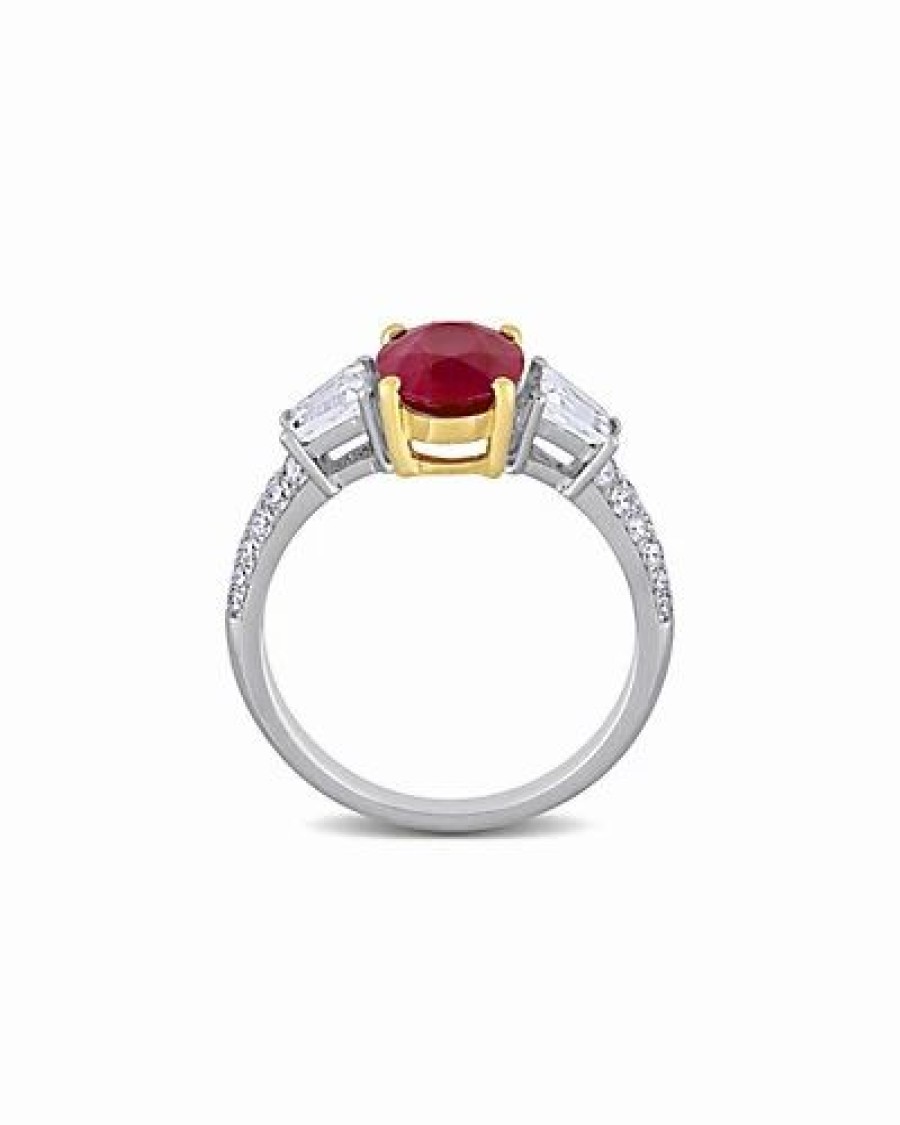 Rings * | Diamond Select Cuts 14K Two-Tone 2.81 Ct. Tw. Diamond & Ruby Ring Women