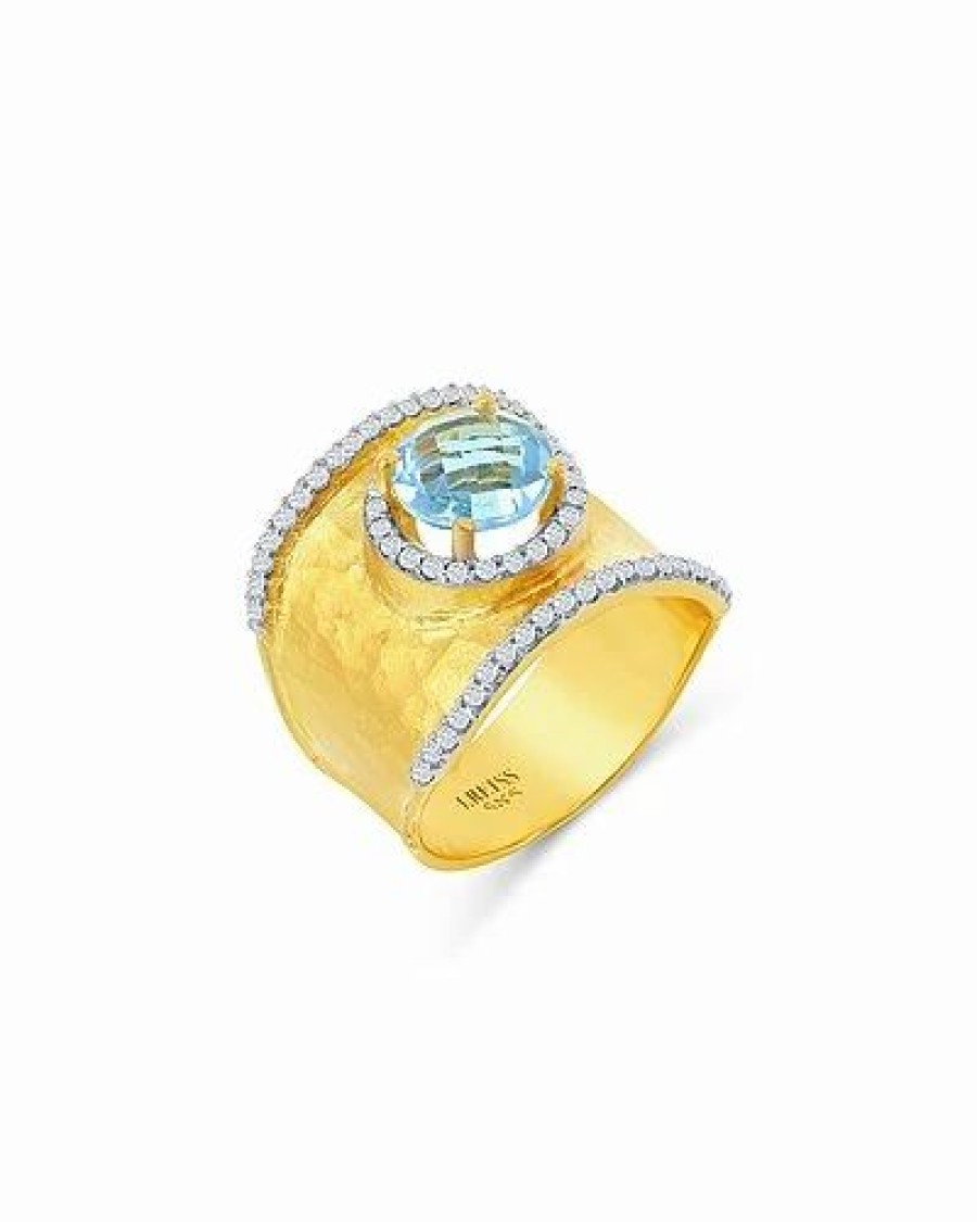 Rings * | I. Reiss 14K 1.75 Ct. Tw. Diamond & Blue Topaz Ring Women