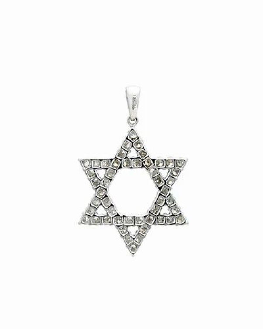 Pins * | Diana M. Fine Jewelry 18K 1.72 Ct. Tw. Diamond Star Of David Pendant Women