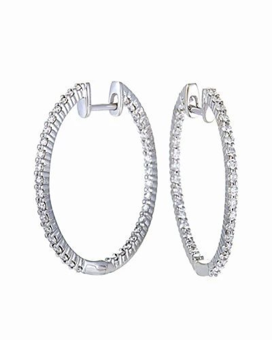 Earrings * | Diamond Select Cuts Hoops Women White Gold Rose Gold