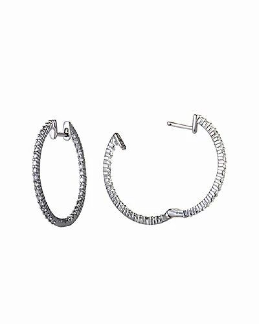 Earrings * | Diamond Select Cuts Hoops Women White Gold Rose Gold