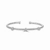 Bracelets * | Effy Fine Jewelry Silver 0.18 Ct. Tw. Diamond Bangle Women