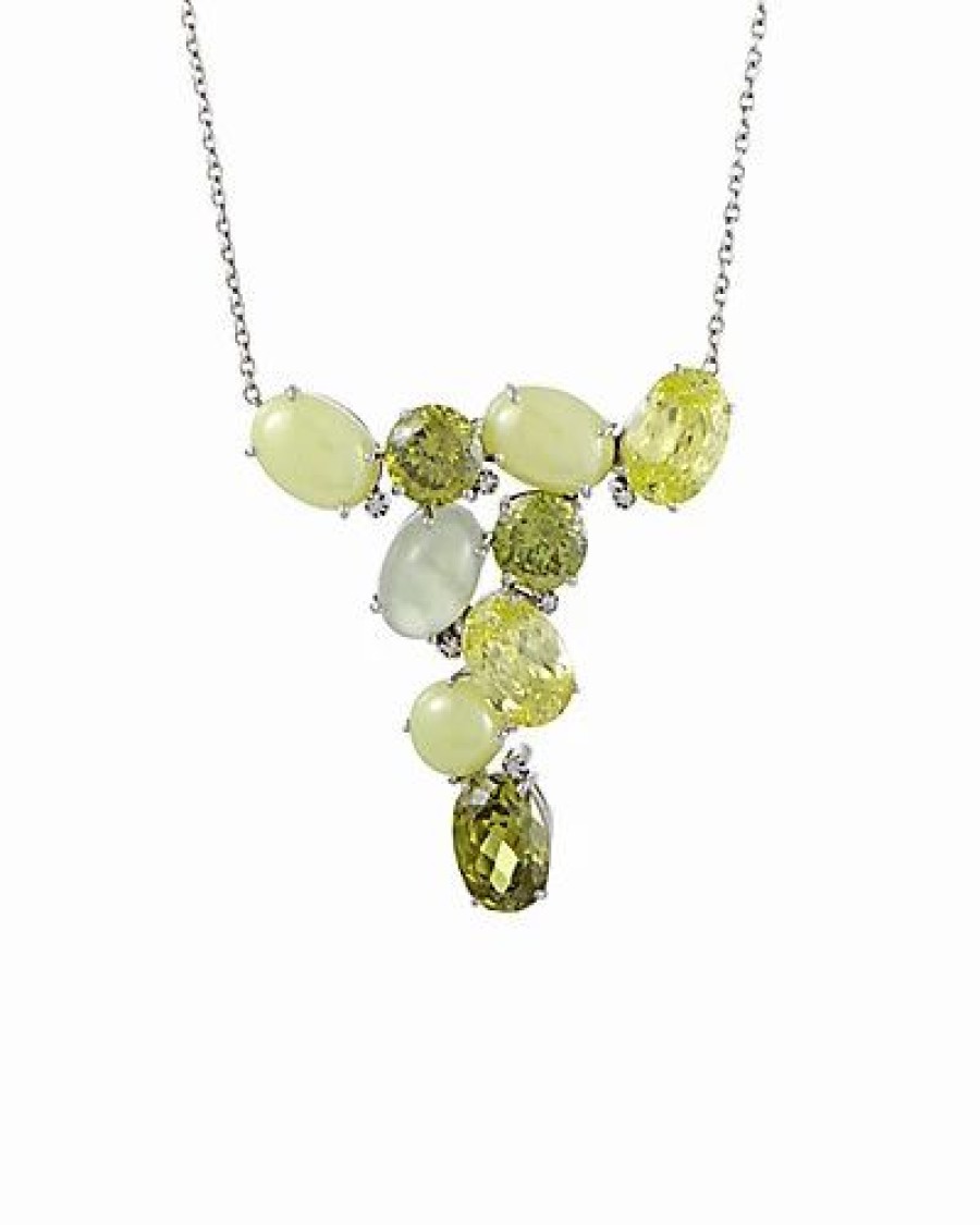 Necklaces * | Gemstones Italian Collection 18K Diamond & Lemon Citrine Necklace Women