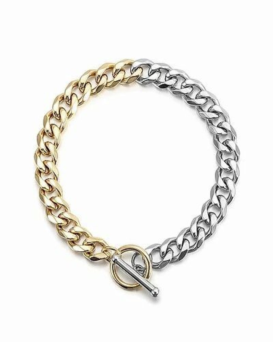 Bracelets * | Jane Basch Cool Steel Plated Cuban Link Bracelet Women